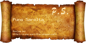 Puns Sarolta névjegykártya
