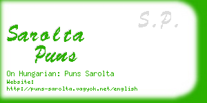 sarolta puns business card